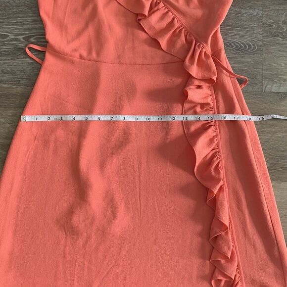 1. State ruffle trim coral colored sleeveless dress sz 4 small - Picture 9 of 12